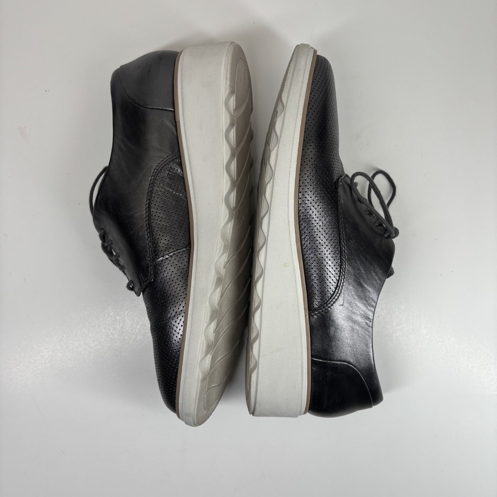 Clarks Sharon Crystal Women's US 11M Pewter Leather Wedge Oxford Shoes Platform - Picture 5 of 16